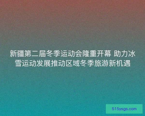 新疆第二届冬季运动会隆重开幕 助力冰雪运动发展推动区域冬季旅游新机遇 新疆第二届冬季运动会隆重开幕 助力冰雪运动发展推动区域冬季旅游新机遇